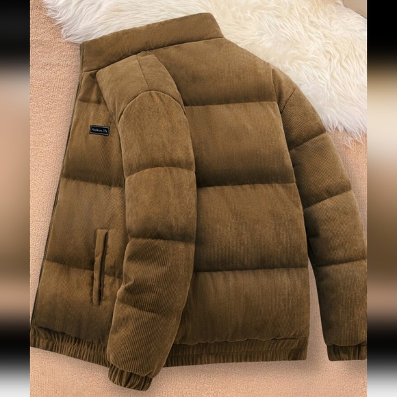 NEW! MENS PUFFER JACKET BROWN SIZE s - Picture 2 of 4